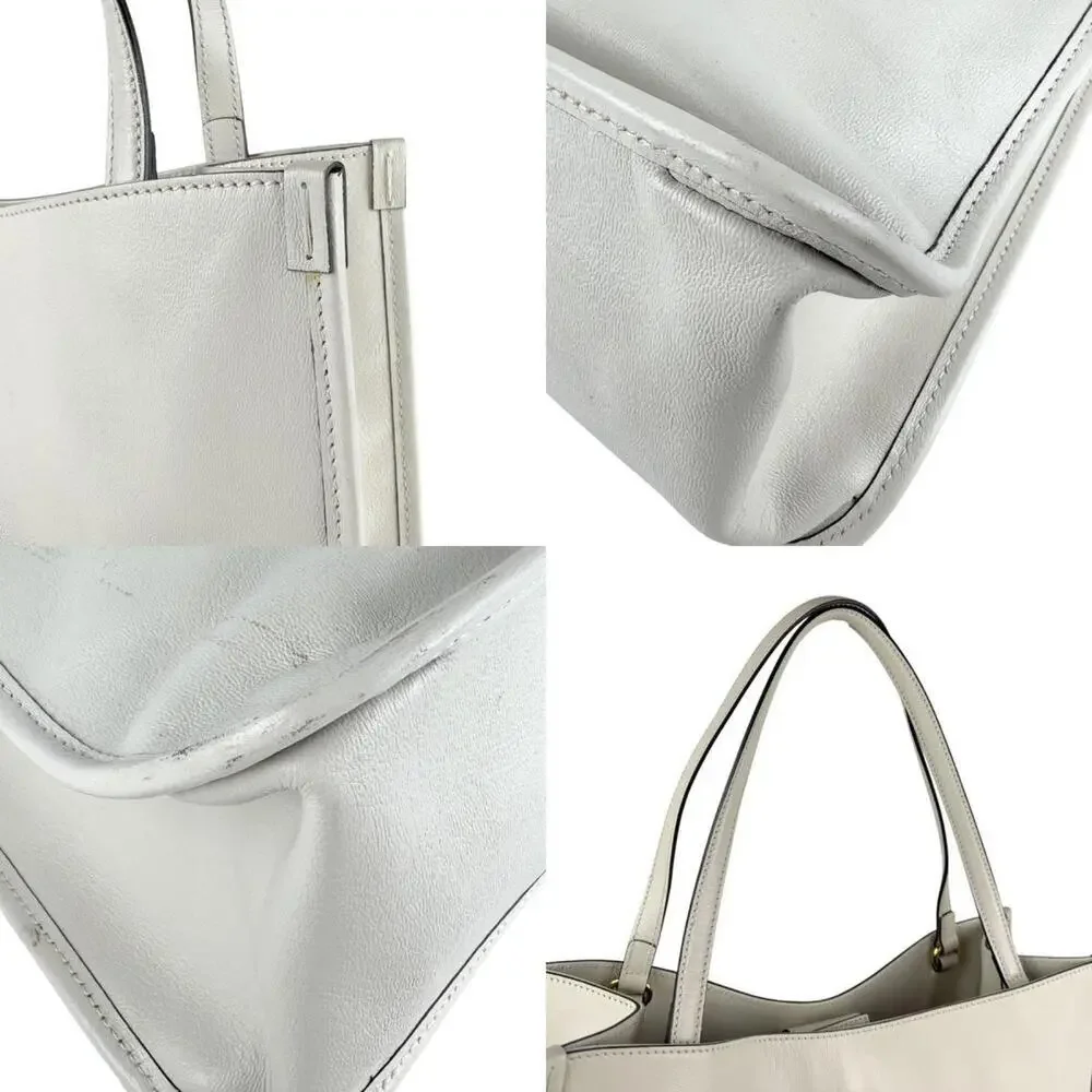GUCCI White Leather Horsebit Shoulder Bag - Picture 4 of 5